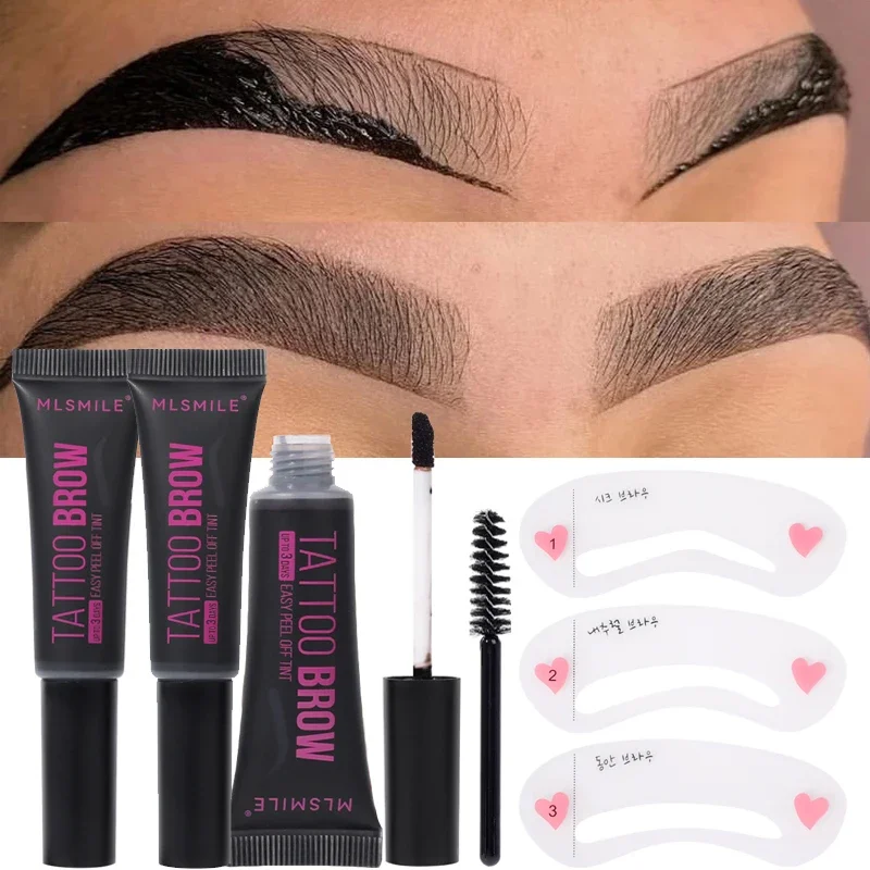 Crema para cejas a prueba de sudor, Gel impermeable semipermanente, duradero, tinte para cejas, tatuaje, maquillaje cosmético