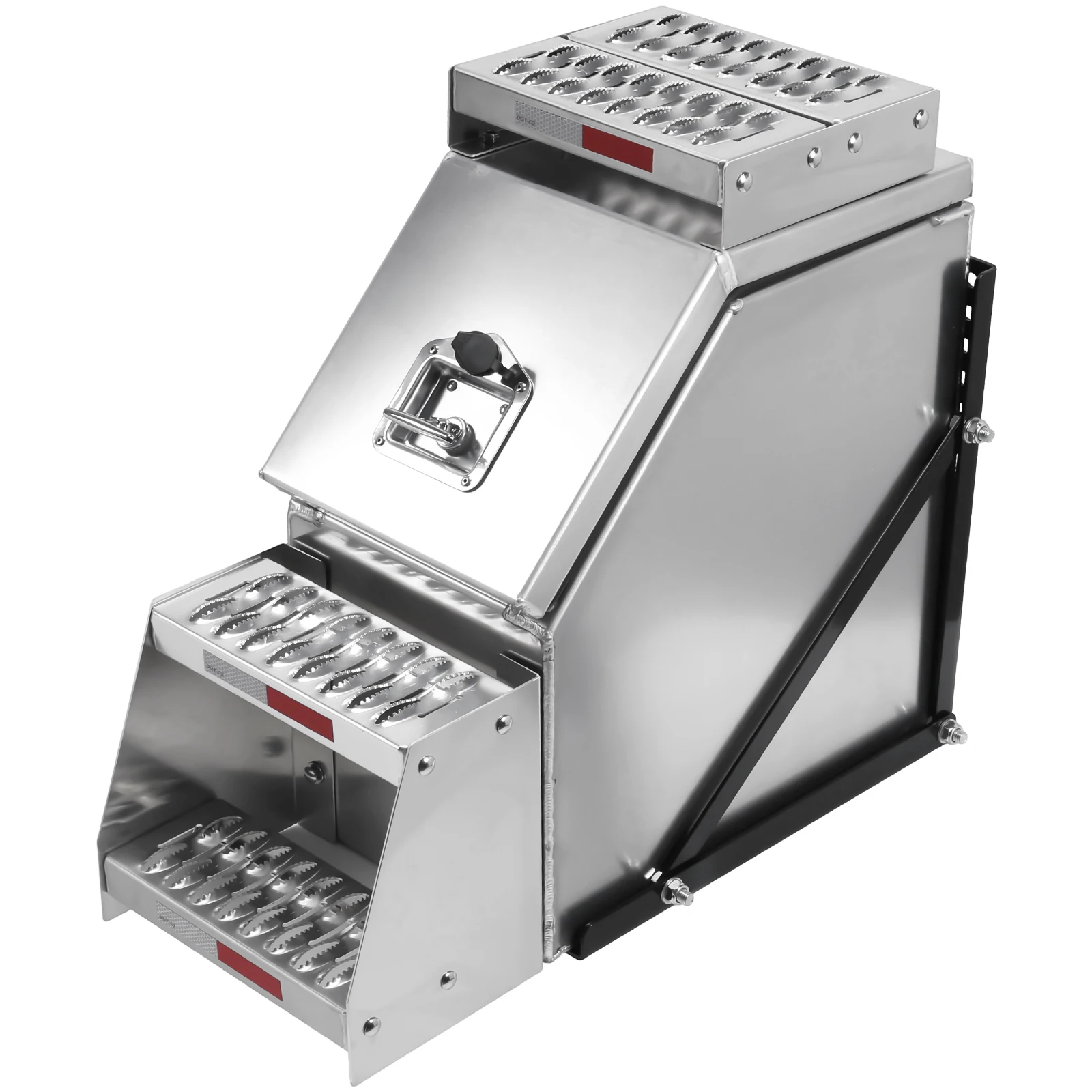 

Aluminum Side Mount Tool Box 12/23 Inch Step Saddle Box with T-Handle Latch Lock Compatible for Peterbilt & More