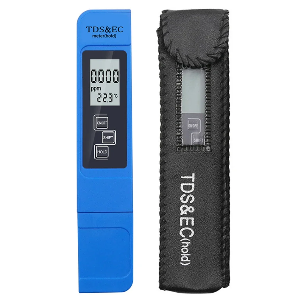 Digital Water Quality Tester Portable Water Meter Pen EC Conductivity Tester Salt Water Pool LCD Salinity Temp Tester