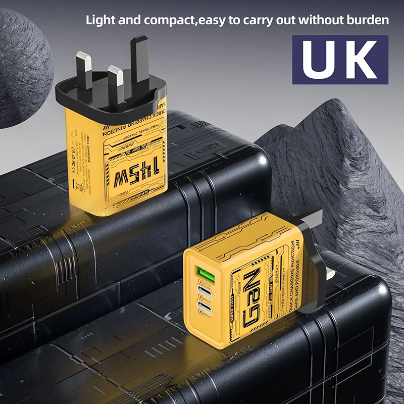 145W 3-Ports Type-C USB Phone Charger For Phone PD Fast Charging Cellphone Power Adapter Travel