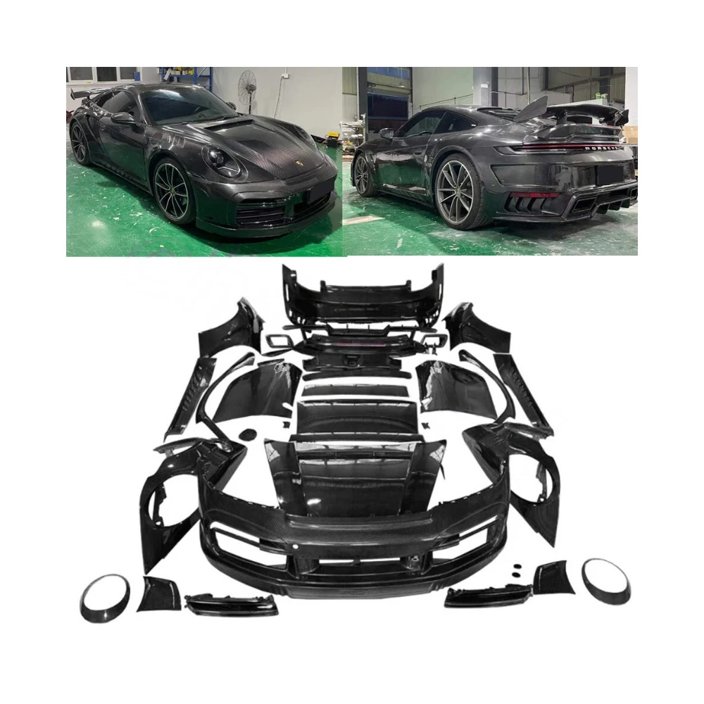 

Front Bumper Side Skirts Rear Bumper Dry Carbon Fiber Full Body Kit for porsche 911 992 Body Kit Top Car