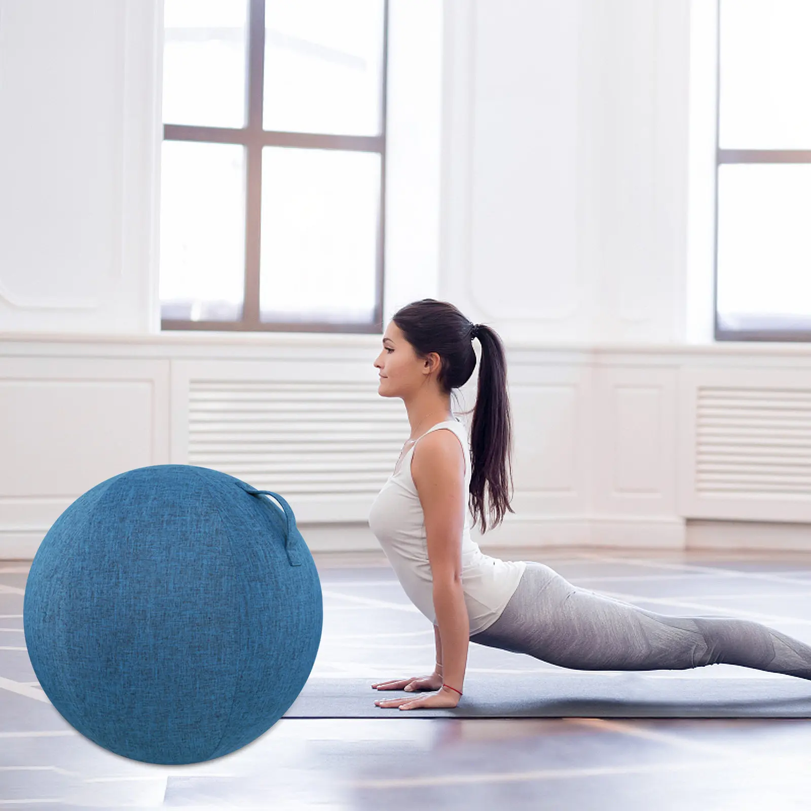 

Хлопковый чехол для йога-мяча, однотонный, дышащий, противоскользящий, износостойкий защитный чехол для тренировок, для домашнего использования