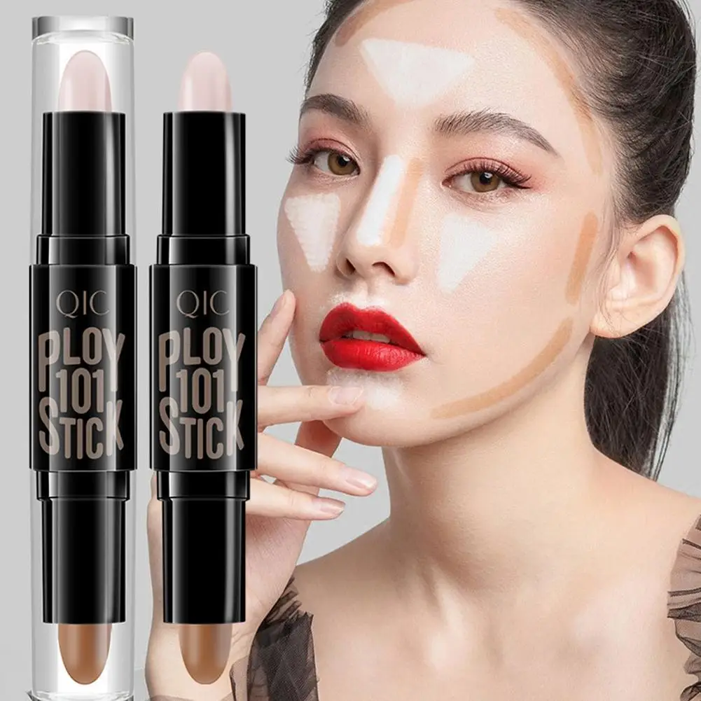 Double Corrector Contour Stick Makeup Bronzers Highlighters Pen Qic 3d Cosmetic Highlighter For Face Concealer Contour Y7f6