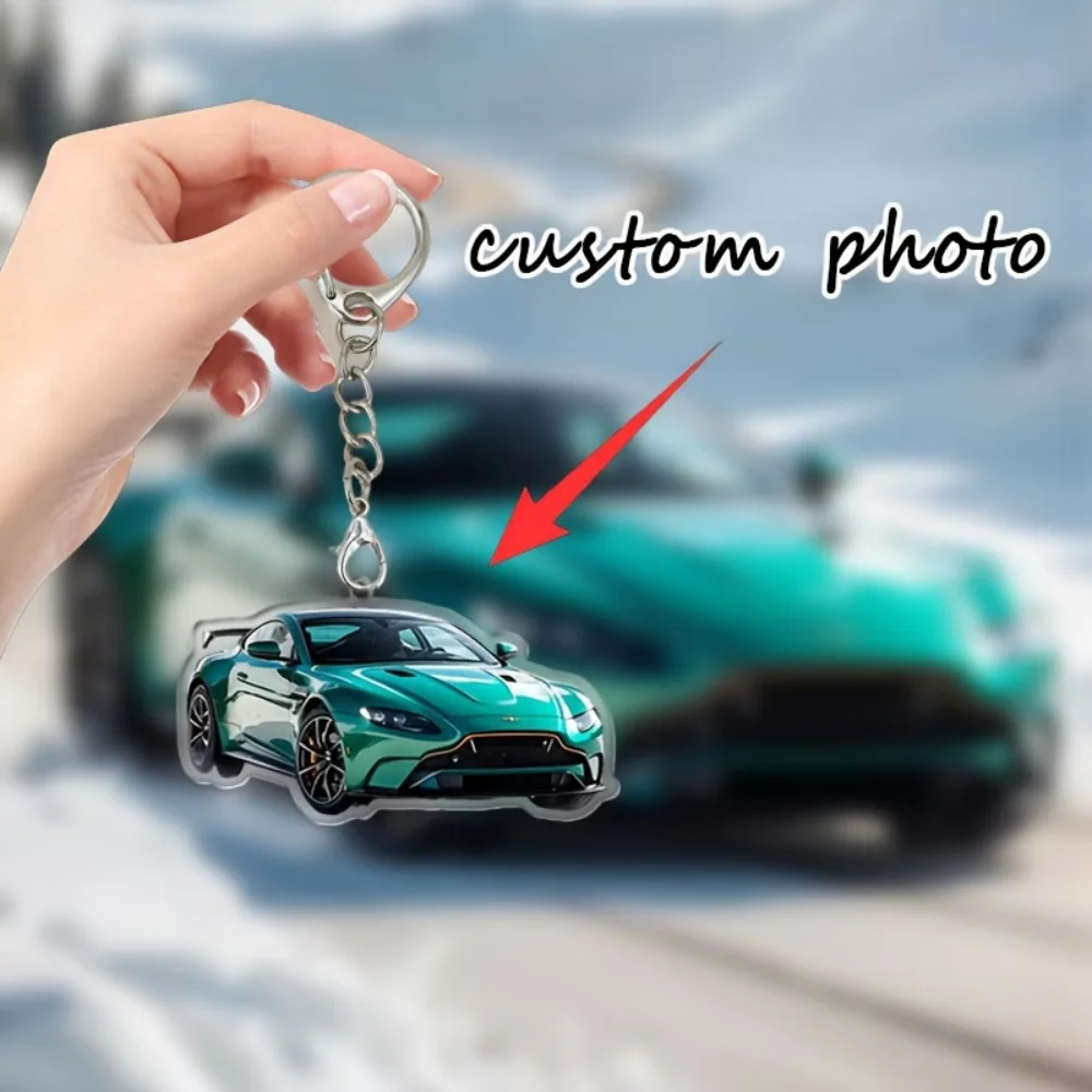 

Personalized Car Photo Keychain Racing Cars Motorcycle Picture Custom Pendant keychain Bag Pendant Car Commemorative Gift