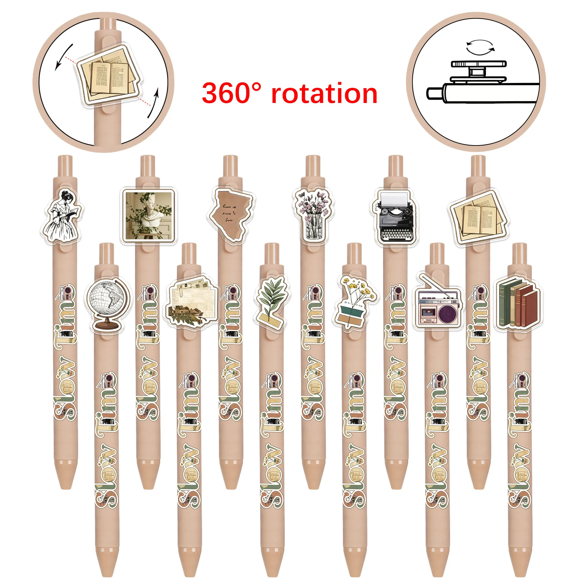 

11 PCS Timeless Treasures Theme Ballpoint Pens - Smooth Writing, Random Patterns