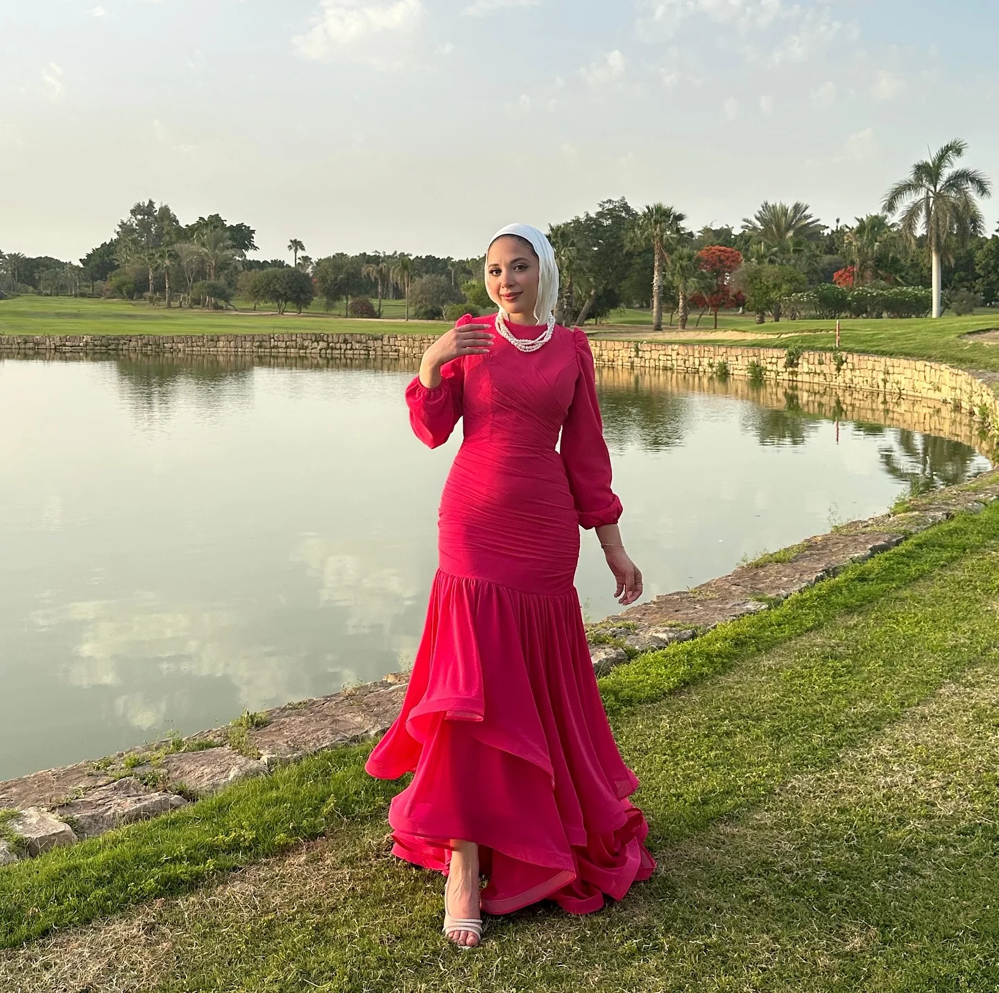 Jirocum elegante abito da ballo a sirena musulmana o-collo da donna abiti da sera per feste semplici lunghezza del pavimento abiti per occasioni