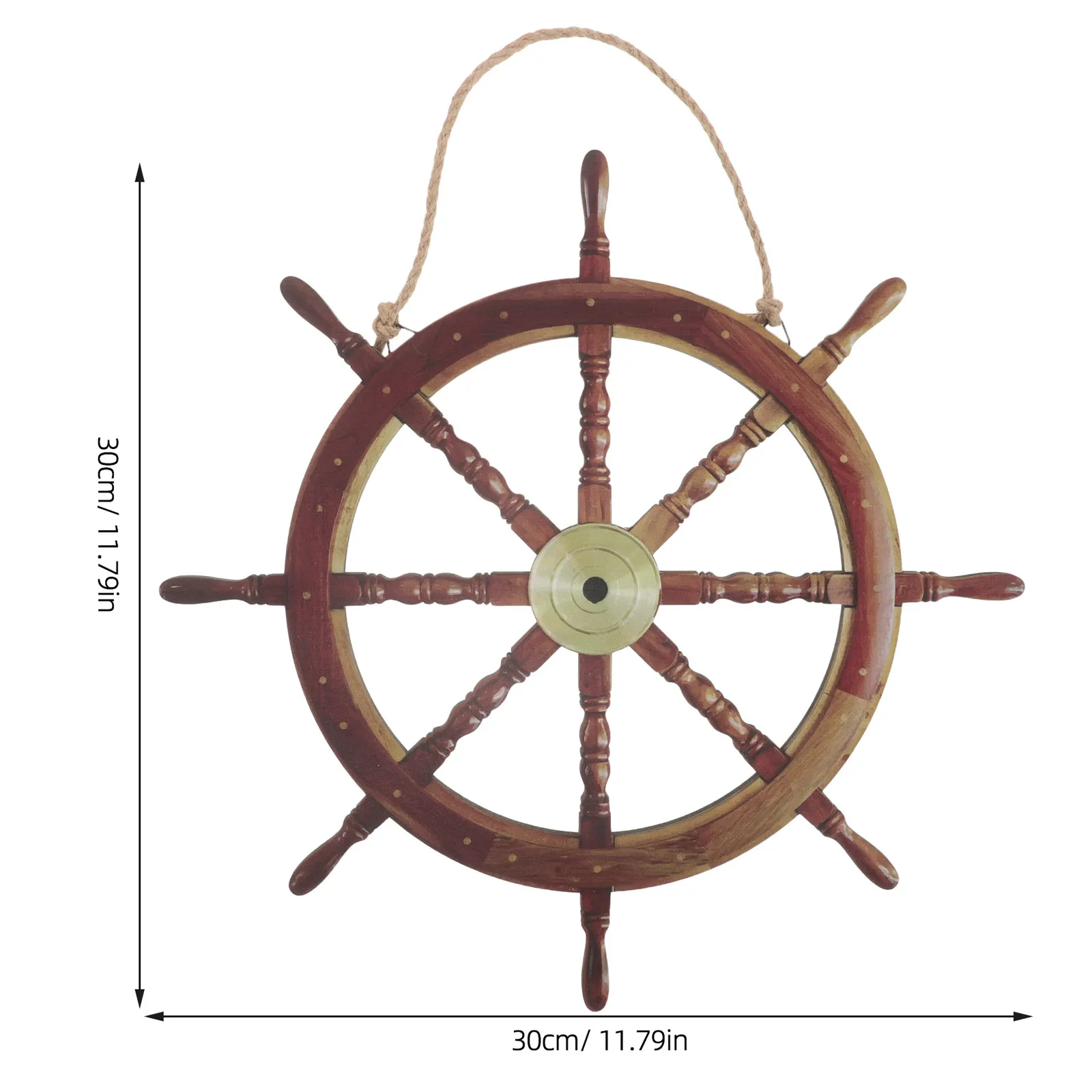 2Pcs Wooden Ship Wheel Wall Decor Rustic Vintage Nautical Marine Wall Hanging Pirate Party Decorations Cruise Boat Steering