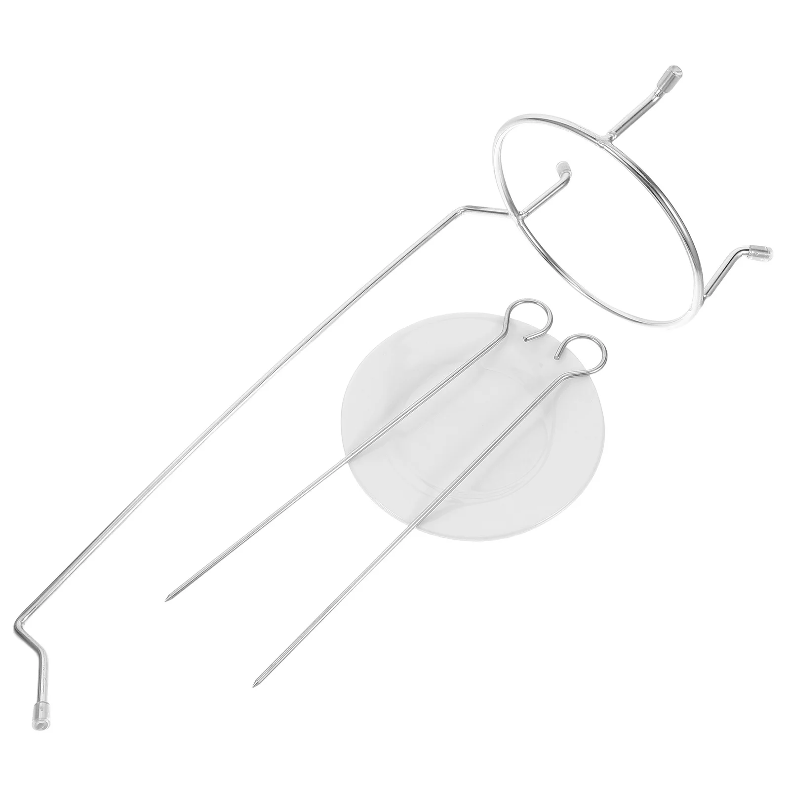 

1Set Skewer Grill Rack Stainless Steel Bbq Skewer Holder Secure Hook Outdoor Camping Metal Kebab Skewers Barbecue Rack