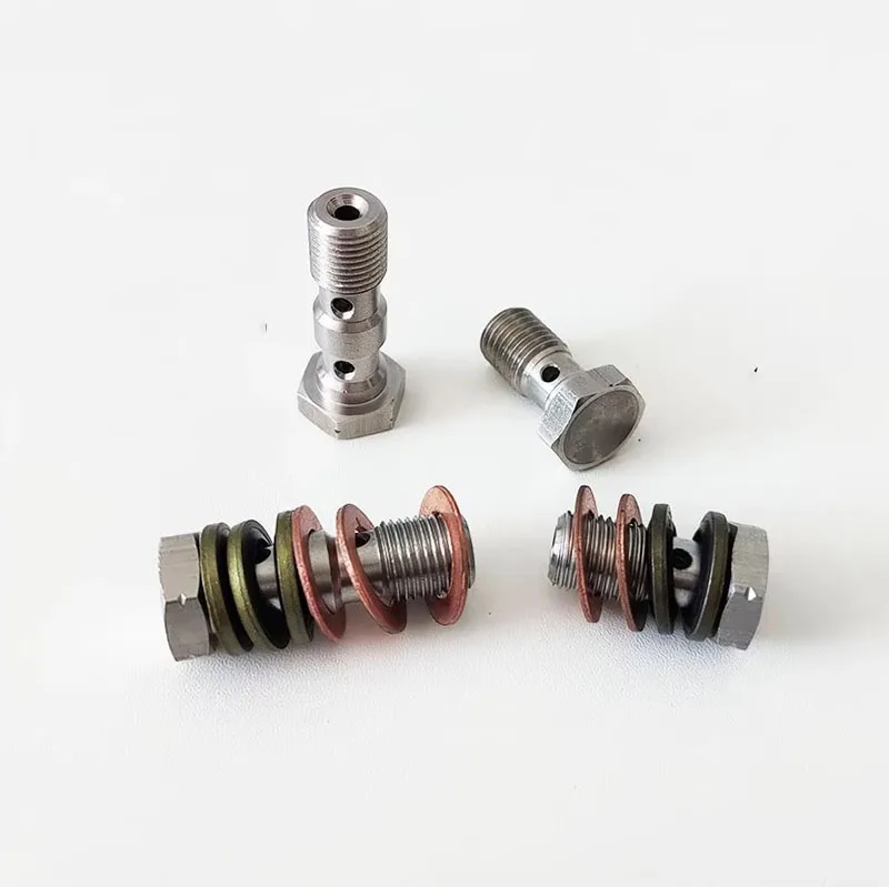 Motorcycle Brake Caliper Banjo Bolt Oil Drain Screw/Hollow Screw M8 M10 x1.25 M10x1mm AN3 for Brake Hose Caliper Master Cylinder