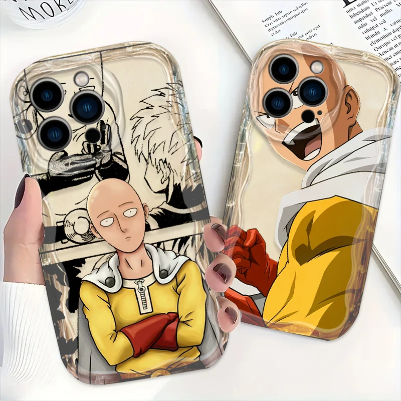 

Anime One-Punch Man Cool Cover For Apple iPhone 15 14 13 12 11 Pro X XR XS Max Plus 8 7 Plus SE Wave Oil Phone Case