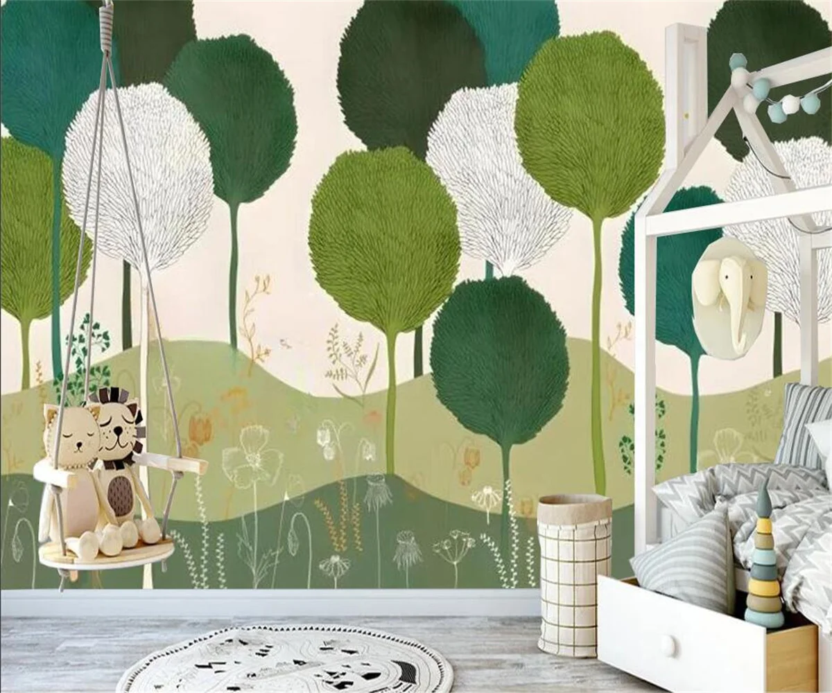 

Cartoon forest mountains wallpaper porch living room sofa bedroom background wallpaper art wall custom murals papier peint