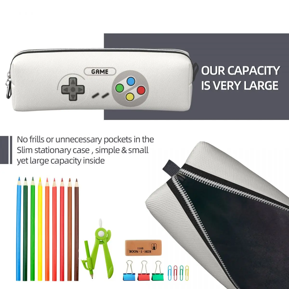 Video Game Gaming Controller Pencil Case Pencilcases Pen for Student Big Capacity Bags Office Gift Stationery