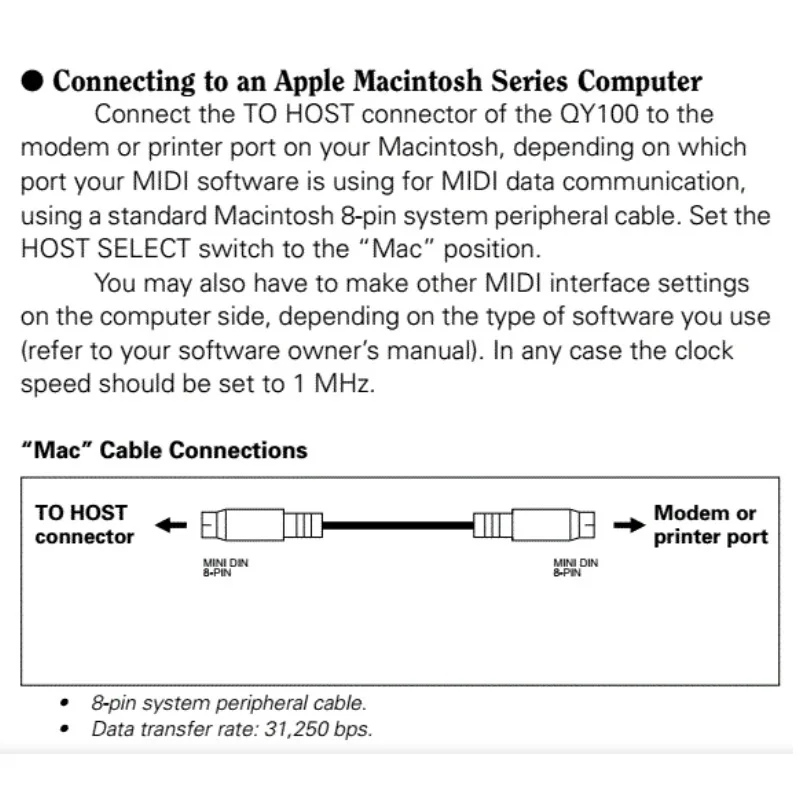 MINI DIN 8 PIN MD8 TO MD8 8-PIN MALE ADAPTER COMMUNICATION DATA CABLE FOR YAMAHA MUSIC SEQUENCER TO HOST PORT CONNECT TO MAC