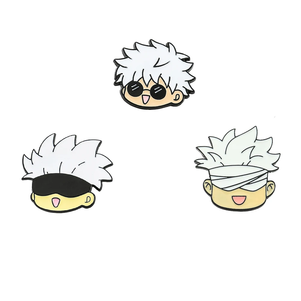 

3 шт., милая брошь в стиле аниме Gojo Satoru, индивидуальная эмалированная булавка, рюкзак, одежда, ювелирные изделия, металлический значок, аксессуары, подарок