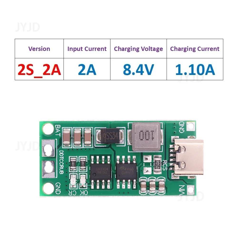 TypeC Multi-Cell 2S 3S 4S To 8.4V 12.6V 16.8V Step-Up Boost LiPo Polymer Li-Ion Charger 7.4V 11.1V 14.8V 18650 Lithium Battery