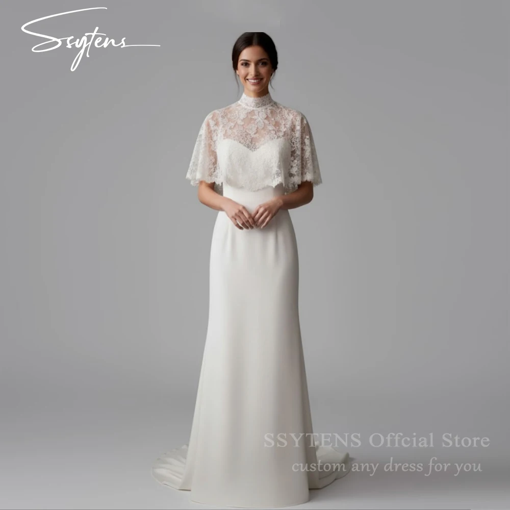 SSYTENS Elegant Bohemian Wedding Dresses Lace Shawl Sleeveless Mermaid Bridal Dresses Backless Customize Bride robe mariage 2026