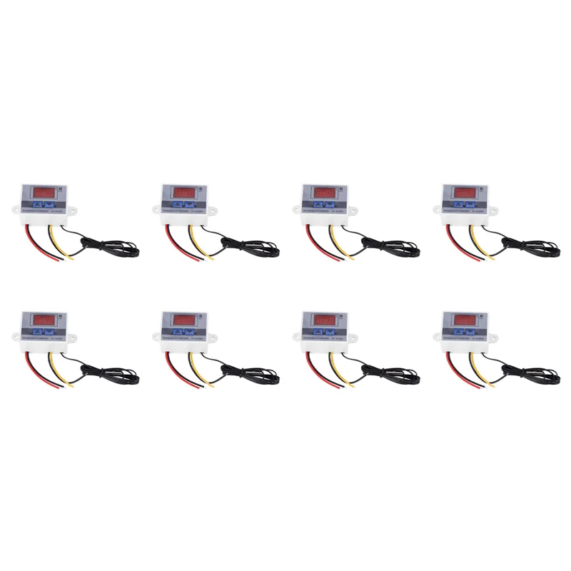 8x 220v digital led controlador de temperatura 10a termostato interruptor de controle sonda nova
