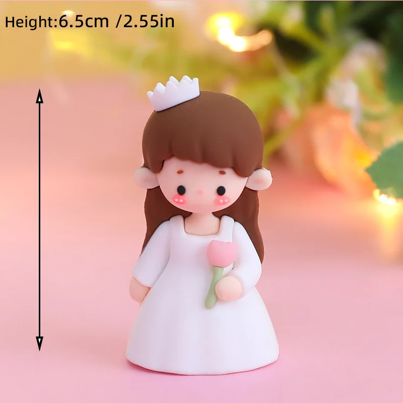 Wedding Cake Topper Groom and Bride Cake Decoration Wedding Couple Dolls Valentine's Day Engagement Ornaments PVC Marry Figurine view 6