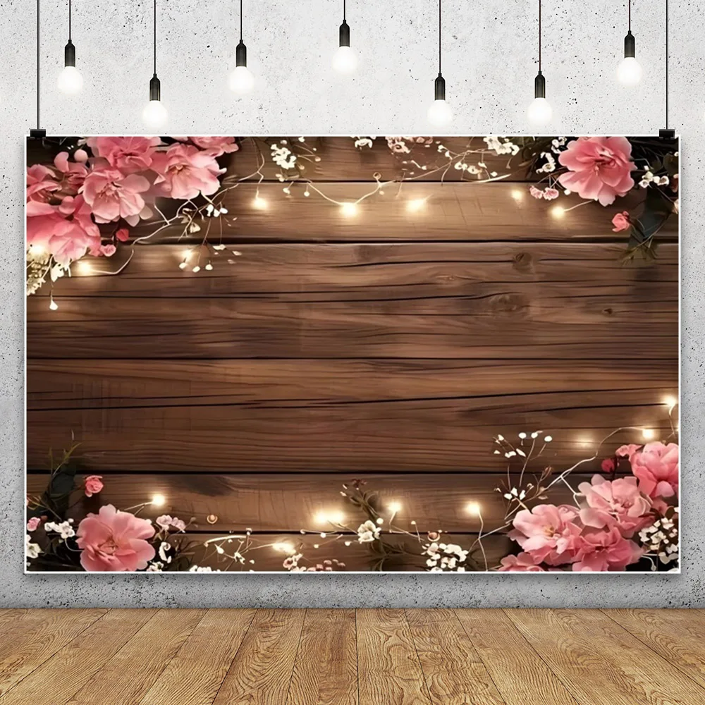 Latar belakang kayu fotografi emas berkilau putih coklat papan kayu abstrak Baby Shower pernikahan pesta ulang tahun dekorasi latar belakang