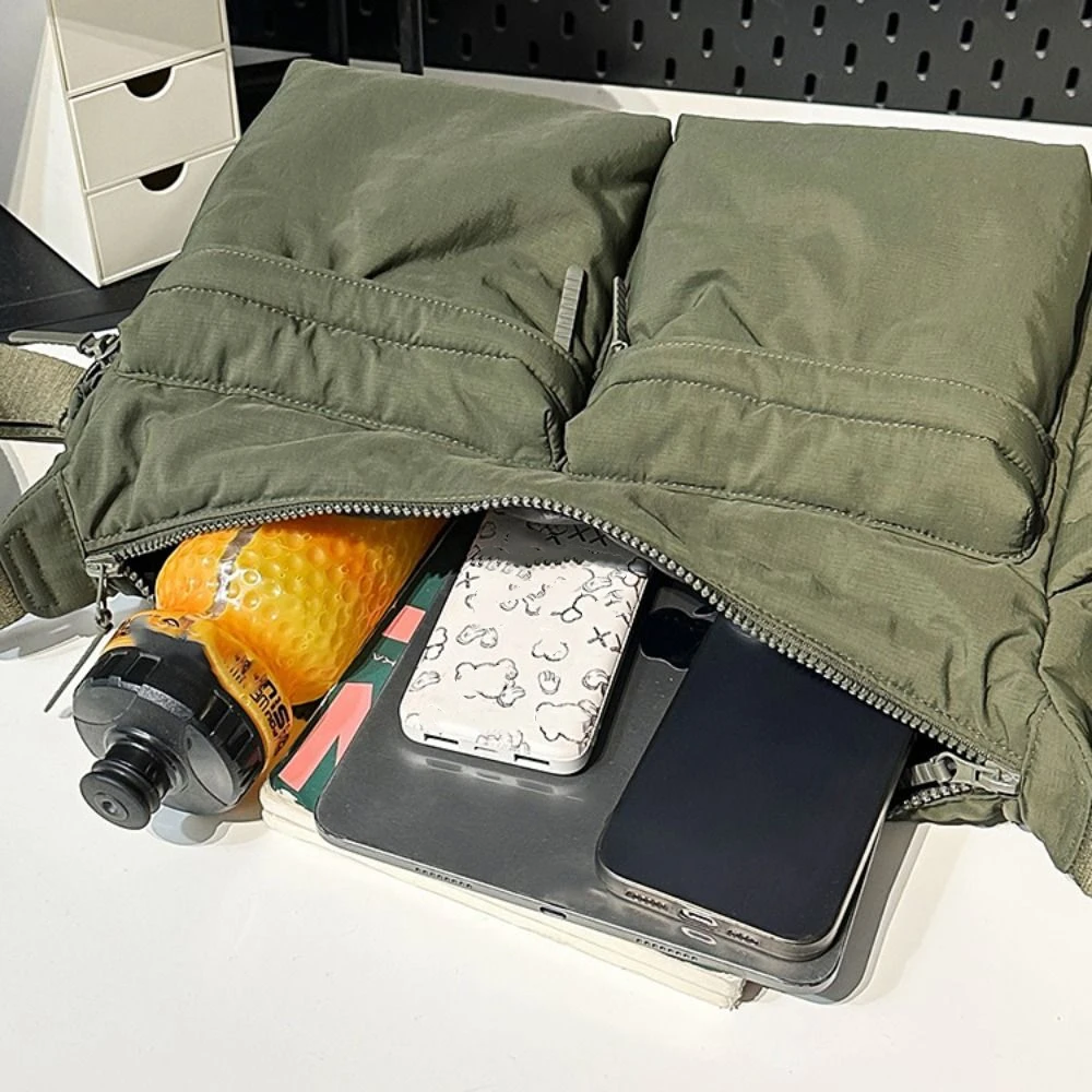 سعة كبيرة حقيبة كروس نايلون جيوب متعددة Harajuku حقيبة كتف للرجال حزمة الهاتف المحمول حقيبة كمبيوتر رياضية في الهواء الطلق