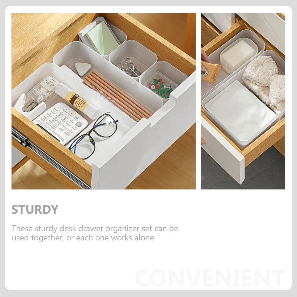 

6 Pcs Storage Box Set Drawer Separators Boxes for Plastic Chest of Drawers Partition Wardrobe Filing Cabinets
