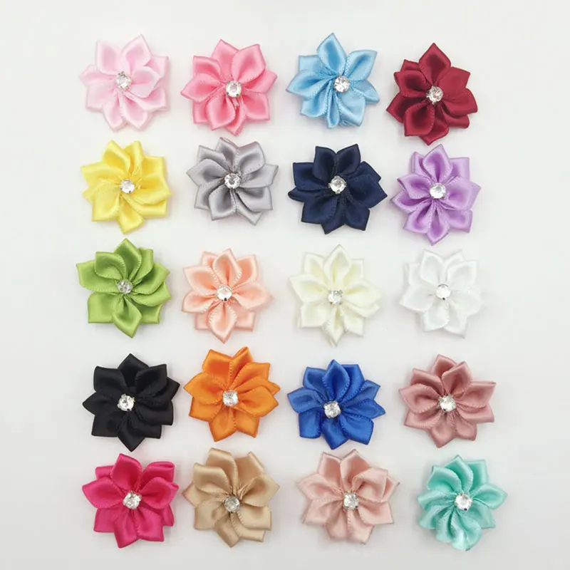 

200pcs-diamonds Flower Appliques For DIY clothing shoes socks hair clip accessories patches