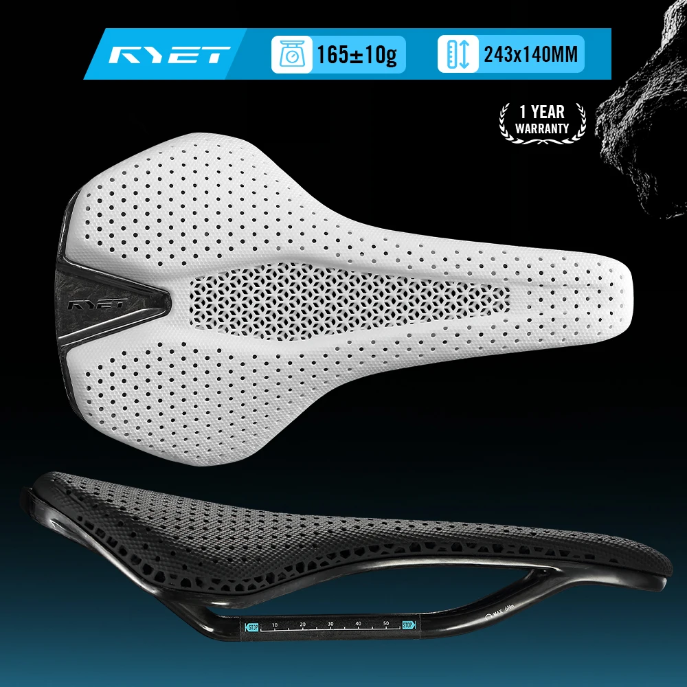 

RYET 165g Bicycle Seat Saddle 3D Printed Cycling Seating Saddle 7x9mm Carbon Rails Road Mountain Gravel Bike Cushion Accessories