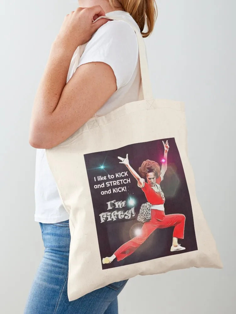 I'm 50! Kick Stretch Kick Tote Bag Shopping bags canvas shopping bag Women's shopper shopper bags for women Canvas Tote Bag