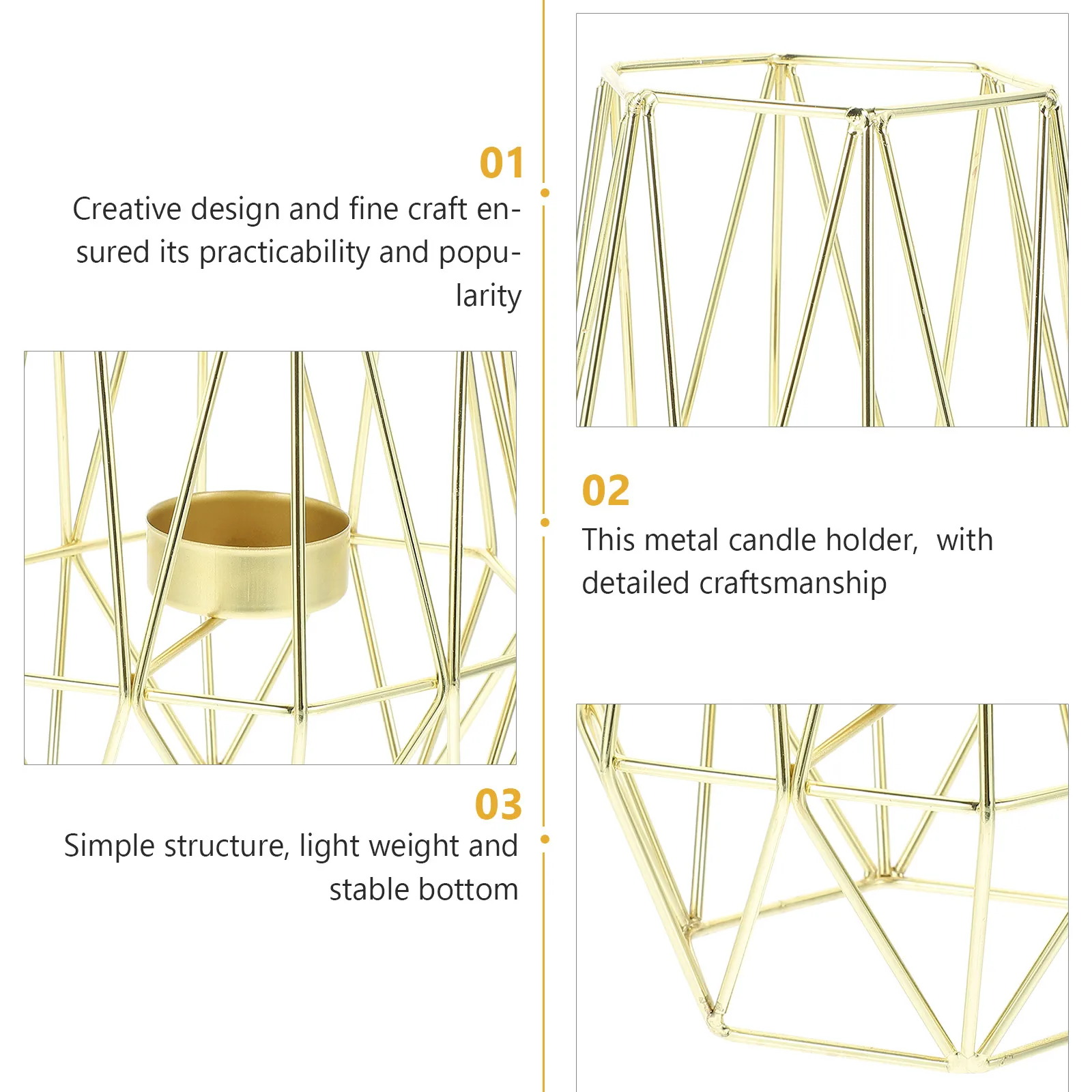 

Gold Plated Metal Holder Geometric Tealight Stand For Tabletop Desktop Decor Centerpiece Home Party Festival Gift