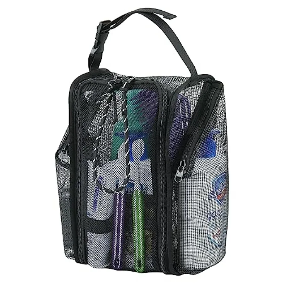 

Mesh Shower Caddy Toiletry Organizer Hanging Shower Tote Bag, Quick Dry Shower Organizer Portable Bath Bag with Durable Zippers