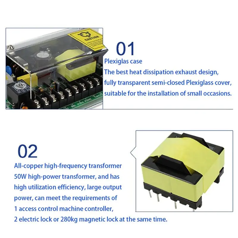 Smart-For Electric Lock DC 12V Door Access Control System Switch Power Supply 5A AC 100-240V RFID Fingerprint Access Control