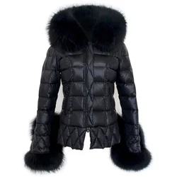 2024 Maomaokong Winter Women's Down Jacket Natural Real Raccoon Collar Light Cold Coat Female Luxury Ladies Puffer Jackets