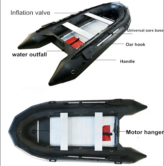 4 Persons CE 3m Aluminum Floor Folding RIB Boat 300 With 9.8hp Outboard Motor