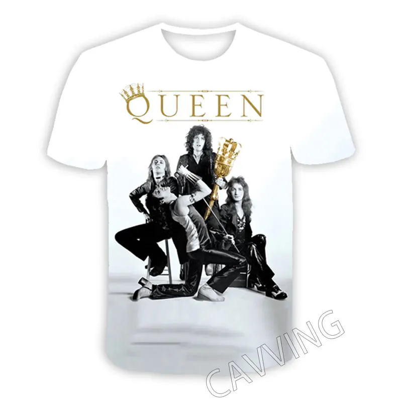 CAVVING 3D Printed  Queen Rock Band  Casual T-shirts  Hip Hop T Shirts Harajuku Styles Tops Clothing for Men/women   T02