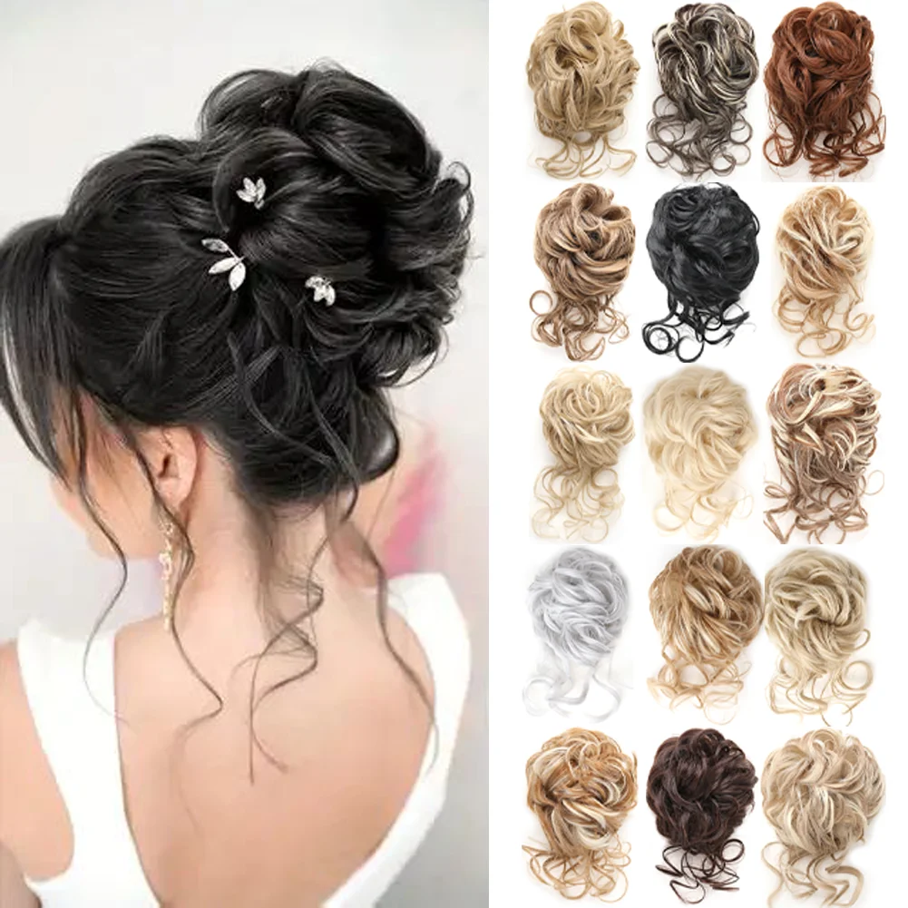 Claw Clip Messy Bun Hair Piece Synthetic 10 Inch Hair Buns Wavy Curly Long Beard Hair Bun Extensions for Women Daily Wear