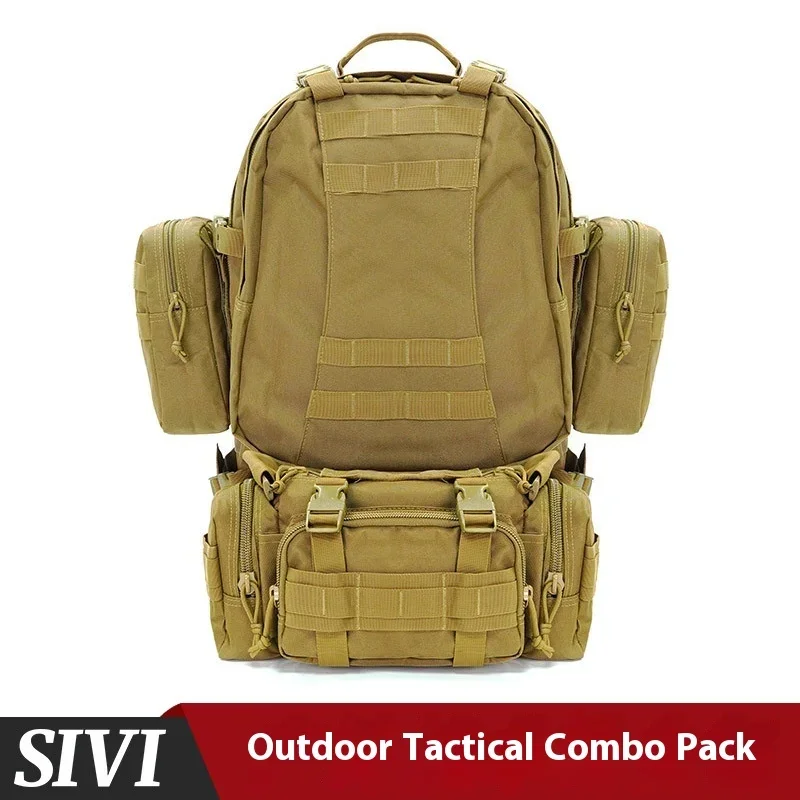 

Men's Heavy Duty Waterproof Tactical Large Capacity Backpack Assault Combo Pack for Army Camping Outdoor 3-Day Pack 56-75L