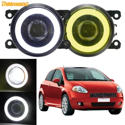 2 X LED COB Fog Light with Angel Eye DRL 30W Car Front Fog Daytime Running Lamp For Fiat Grande Punto (199) 2007 2008 2009 2010