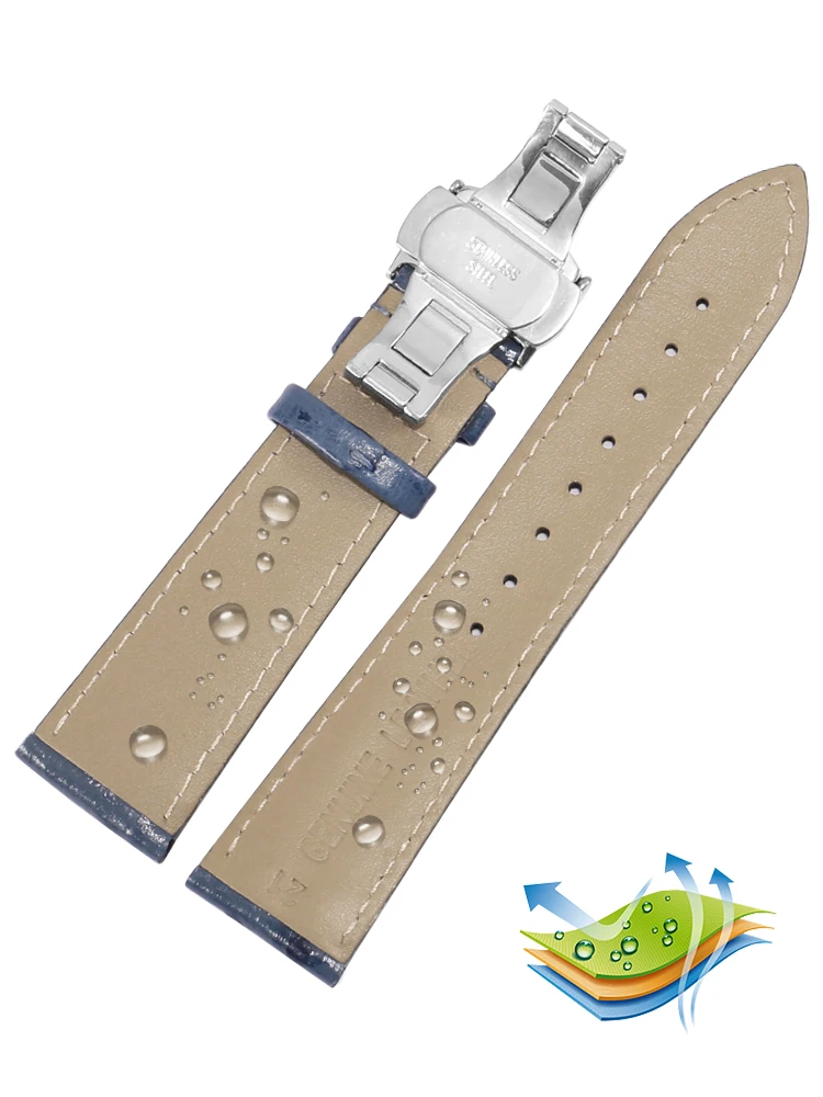 Universal Ostrich Pattern Genuine Leather Watch Strap For Men And Women 12/13/14/15/16/17/18/19/20/21/22/23/24mm