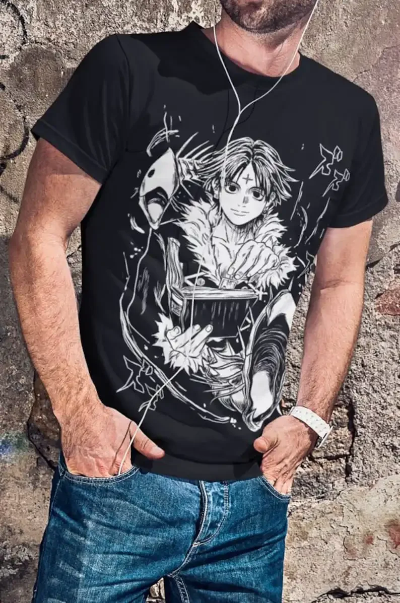 Unisex Horror Manga Creepy Girl T-Shirt, Dark Anime Gothic T-Shirt, Manga Gothic T-Shirt Inactive