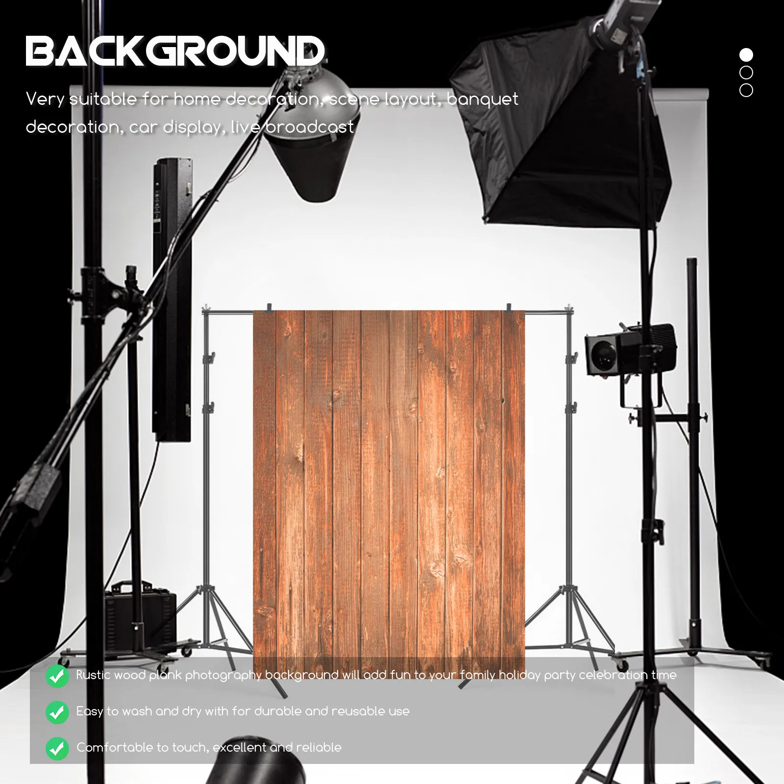 木目調背景ビニール写真背景幕、写真撮影用素朴な板の質感シーン装飾、完璧なパーティーホームデコレーション