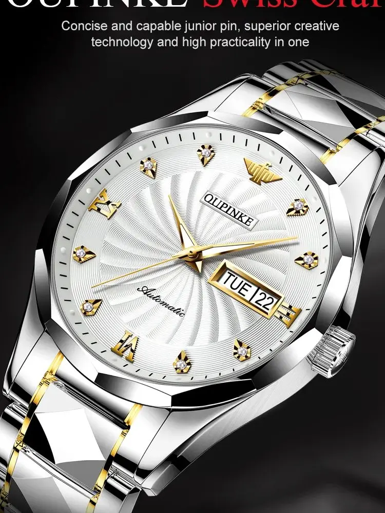 OUPINKE 3169 Japan Beweging herenhorloge Klassieke Luxe herenhorloges Wolfraam stalen Band Man Horloge - afbeelding 2