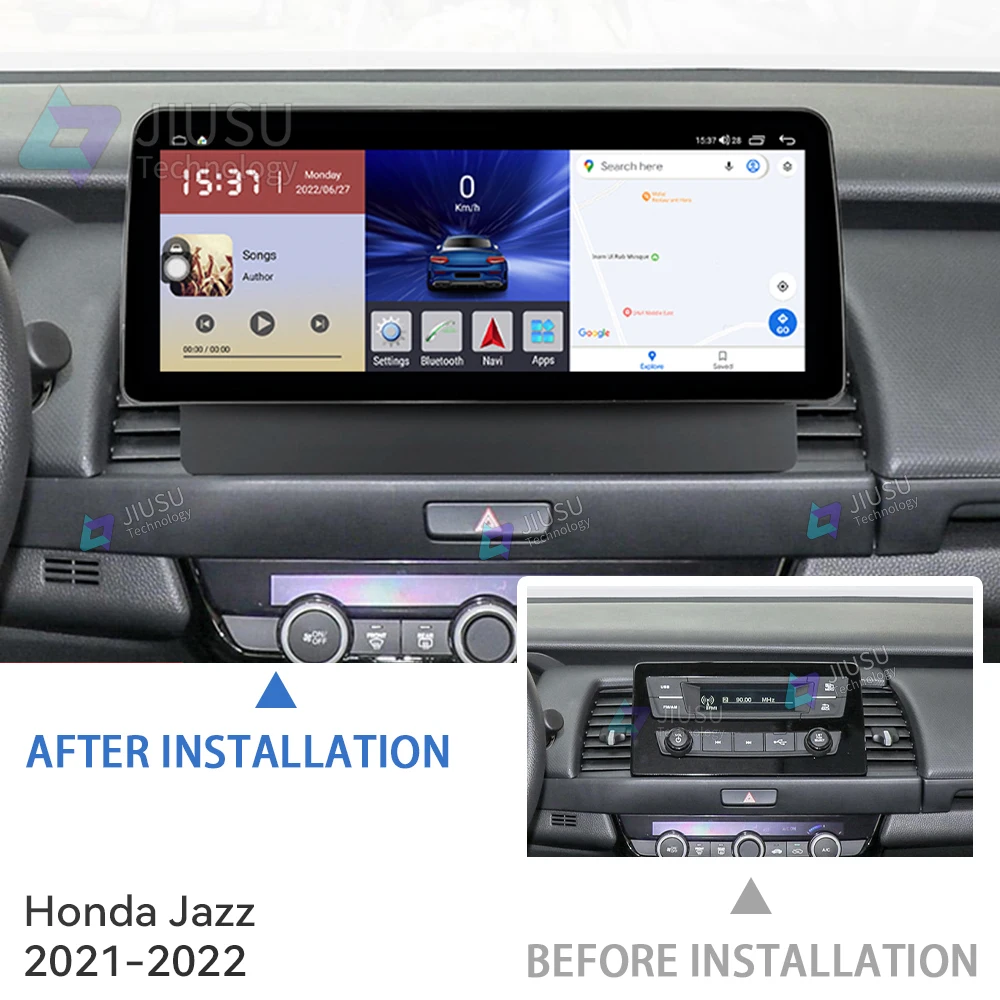 12.3'' Android Car Radio GPS Navigation DVD Player Stereo Multimedia System for Honda Jazz 2021-2022 with Carplay DSP DAB