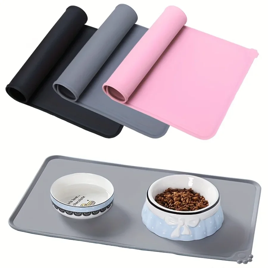 

Pet Bowl Food Mat Silicone Dog Cat Feeding Mat Non-Stick Waterproof Pet Food Feeding Pad Pet Feeder Tray Water Cushion Placemat