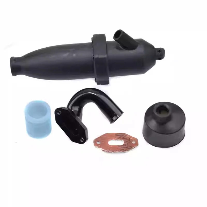 1set Plastic RC Exhaust Pipe & Sponge Air Filter for 1/10 Scale Nitro Engine Car HSP 94101 94102 94188