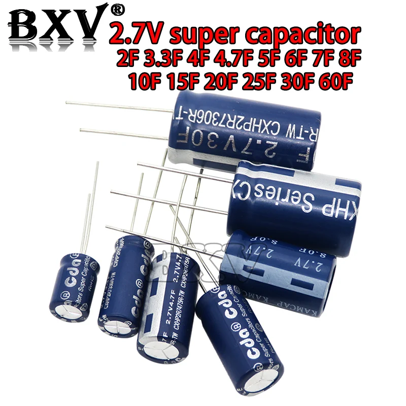 2PCS Super Capacitor Farad Capacitor New PUMUDDSY 2.7V  2F 3.3F 4F 4.7F 5F 6F 7F 8F 10F 15F 20F 25F 30F 60F 