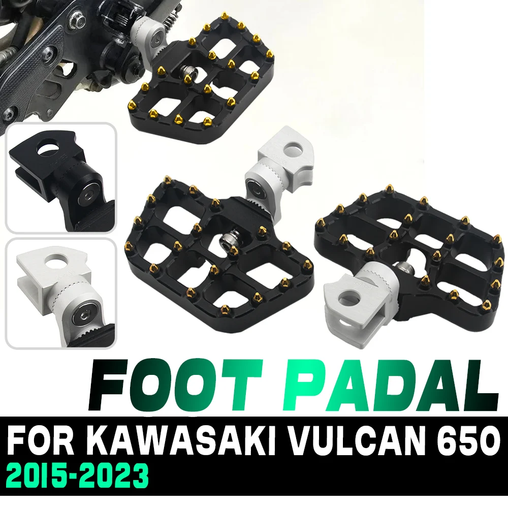 

New 2023 Motorcycle Adjustable Extend Lowering Foot Pegs For Kawasaki Vulcan 650 CNC 360° Roating Foot Rest Front Rider Footpeg