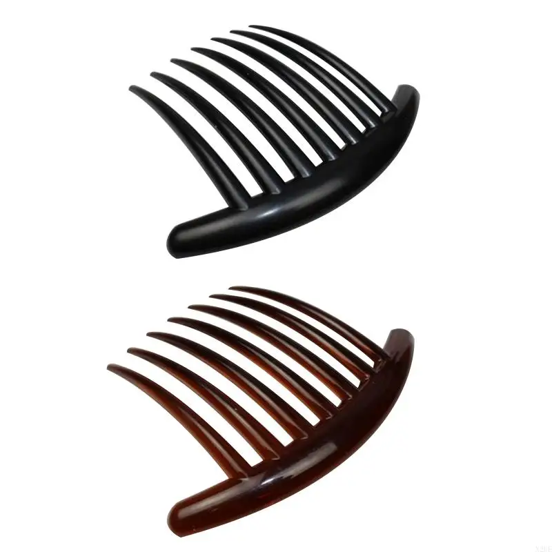 

N2UE French Twist with 7 Teeth Celluloid Good Grip Hair Side Combs for Women & Girls