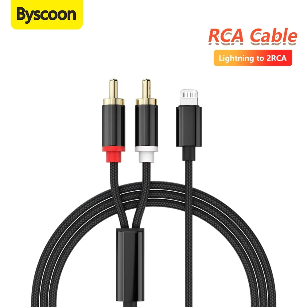 Lightning-zu-RCA-Kabel Audio-Aux-Adapter Y-Splitter Aux-Kabel für iPhone 14 13 12 11 Pro für Verstärker und Lautsprecher