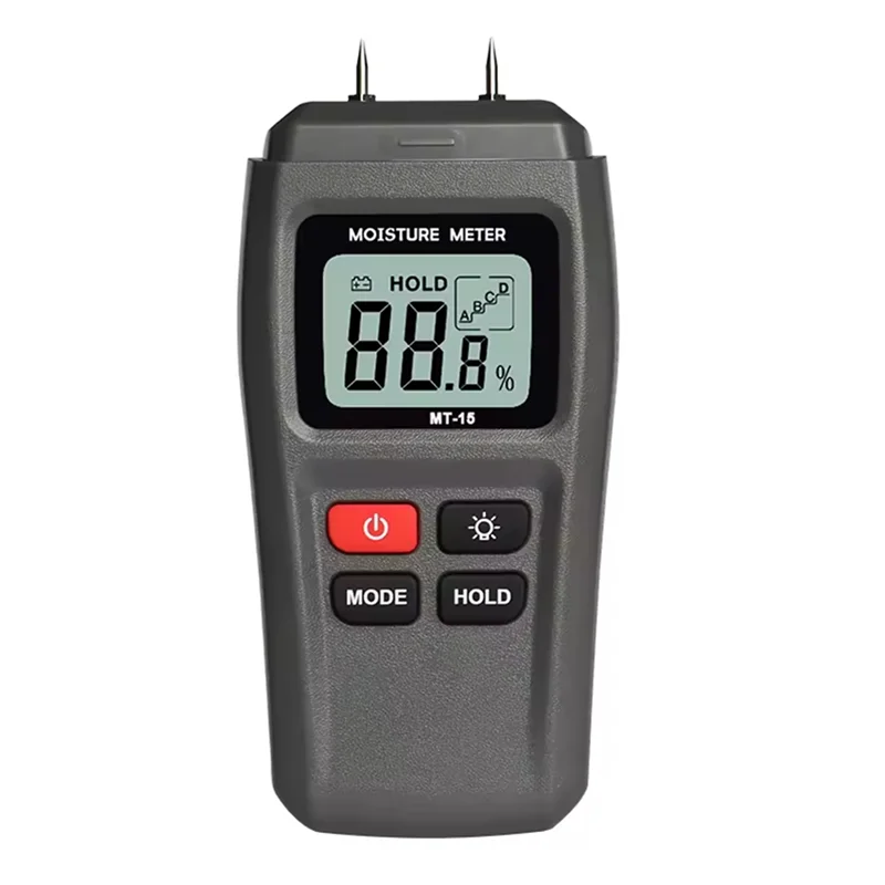 ABKP-MT-15 Misuratore di umidità digitale per legno Tester di umidità Igrometro Rilevatore di umidità per legname Albero grigio
