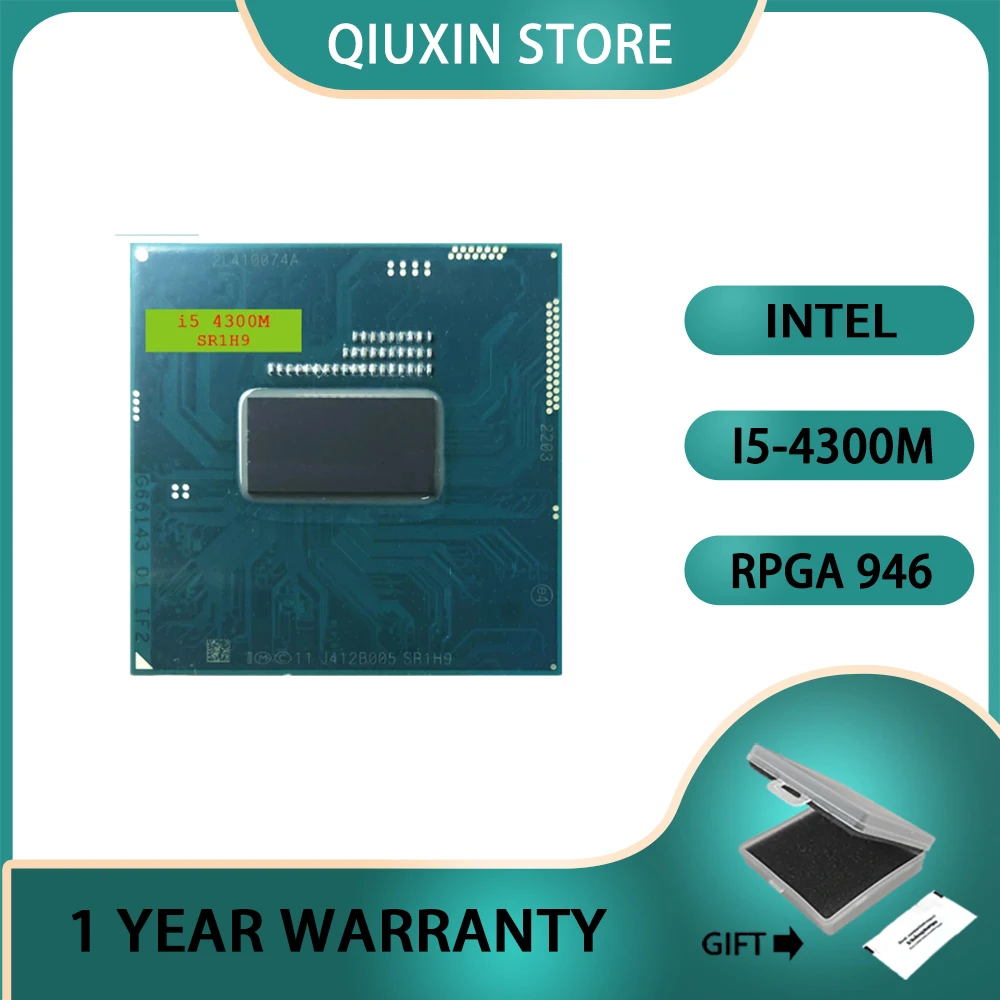 

Процессор Intel Core I5-4300M SR1H9, чипсет, телефон для ноутбука HM86/HM87, G3 rPGA946B CPU i5 4300M